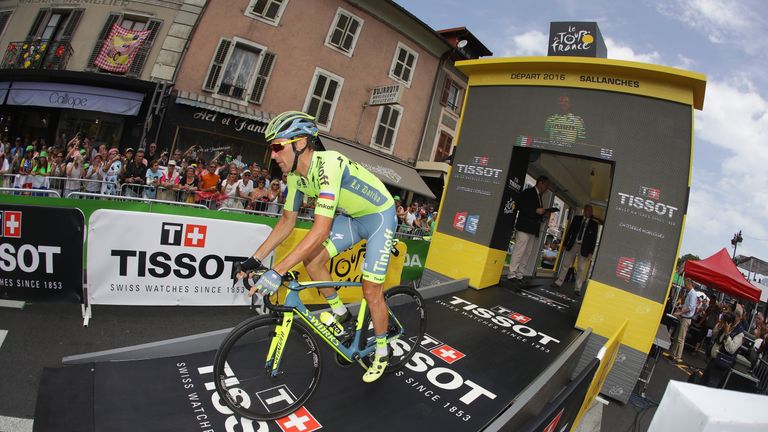 MEGEVE, FRANCE - JULY 21:  Matteo Tosatto of Italy and Tinkoff starts stage eighteen of the 2016 Le Tour de France, from Sallanches to Megeve on July 21, 2