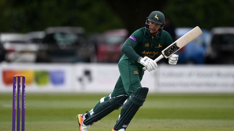WORCESTER, ENGLAND - APRIL 27:  Michael Lumb of Nottinghamshire bats during the Royal London One-Day Cup match between Worcestershire and Nottinghamshire a