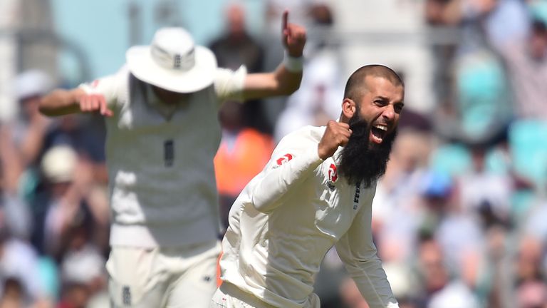 England's Moeen Ali celebrates the wicket of South Africa's Chris Morris for 24 on the fifth and final day of the third Test