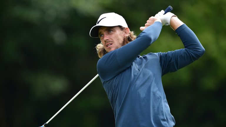 SOUTHPORT, ENGLAND - JULY 22:  Tommy Fleetwood of England tees off on the 5th hole during the third round of the 146th Open Championship at Royal Birkdale 