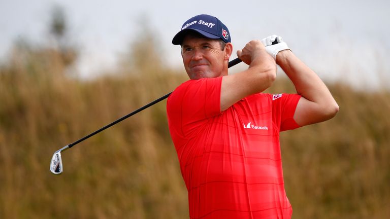 TROON, SCOTLAND - JULY 13:  Padraig Harrington of Ireland tees off on the 2nd hole during day one of the AAM Scottish Open at Dundonald Links Golf Course