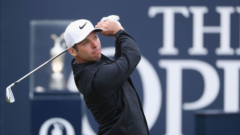 Paul Casey of England hits his tee shot on the 1st hole during the second round of the 146th Open Championship at Royal Birkdale