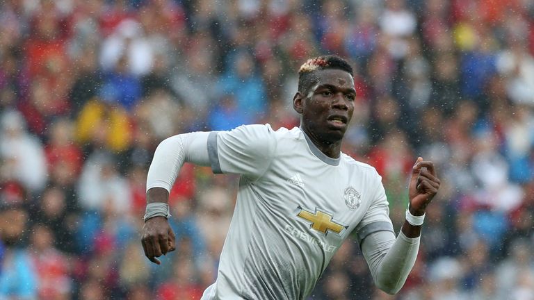 OSLO, NORWAY - JULY 30: Paul Pogba of Manchester United in action against Valerenga today at Ullevaal Stadion on July 30, 2017 in Oslo, Norway. (Photo by A