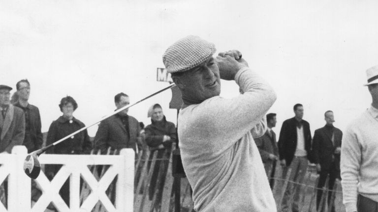 5 JUL 1965:  PETER THOMSON OF AUSTRALIA IN ACTION PRACTISING ON THE COURSE AT BIRKDALE FOR THE START OF THE BRITISH OPEN GOLF CHAMPIONSHIP. Mandatory Credi