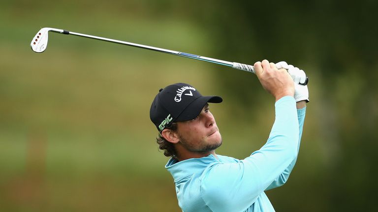 Thomas Pieters managed to card a despite losing his frustration at the 9th after a wayward drive into the water