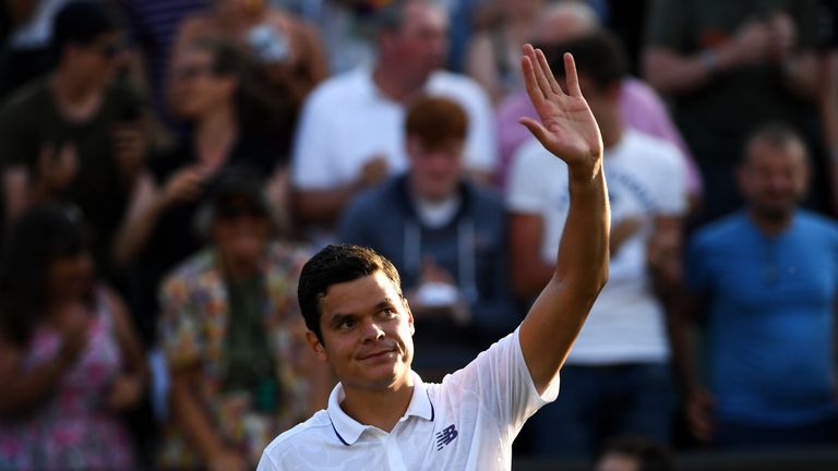 Milos Raonic saw off rising star Alexander Zverev in five sets on Monday