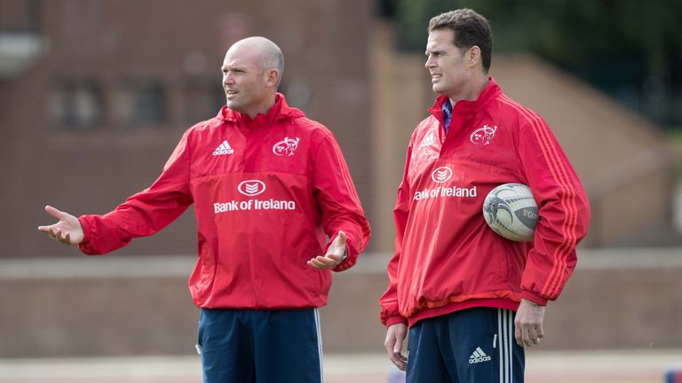 Munster Rugby Squad Training, UL, Limerick 20/9/2016.Defence coach Jacques Nienaber and Director of Rugby Rassie Erasmus.