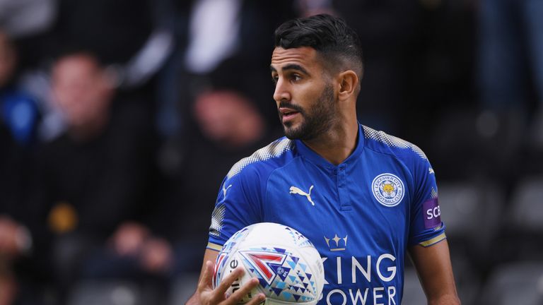 Riyad Mahrez featured for Leicester against Wolves