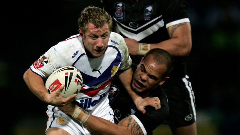 Rob Burrow in action for Great Britain against New Zealand