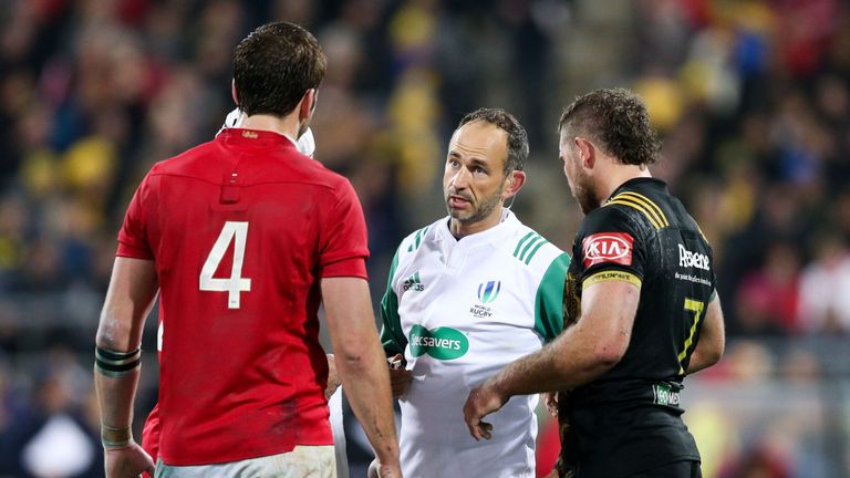Romain Poite sent lock Iain Henderson to the bin in the Lions' 31-31 draw with the Hurricanes