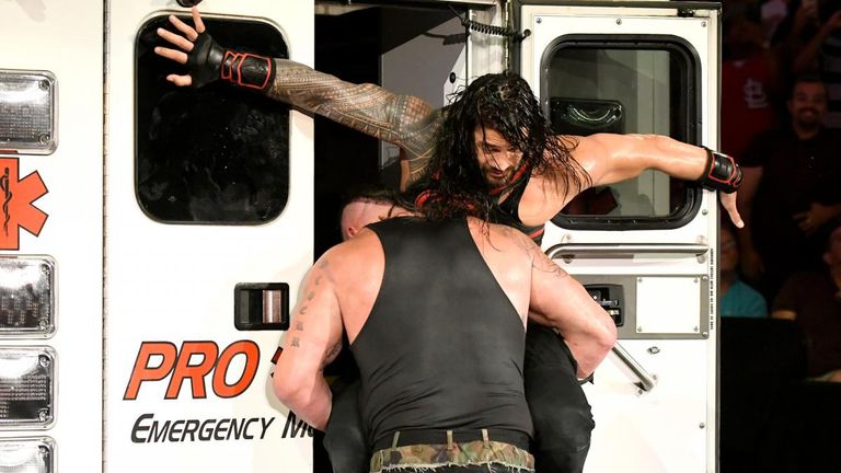 Strowman enjoyed an epic battle to get Reigns into the back of the ambulance before it all went down hill.