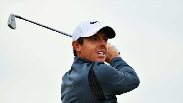 SOUTHPORT, ENGLAND - JULY 21:  Rory McIlroy of Northern Ireland tees off on the 11th hole during the second round of the 146th Open Championship at Royal B