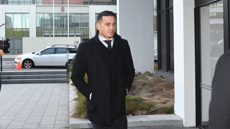 Sonny Bill Williams arrives at the NZRU Headquarters for a judicial hearing
