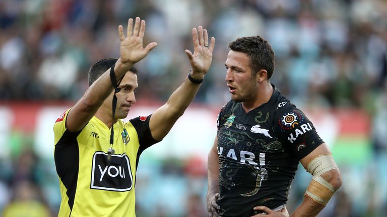 Sam Burgess is sent to the sin bin