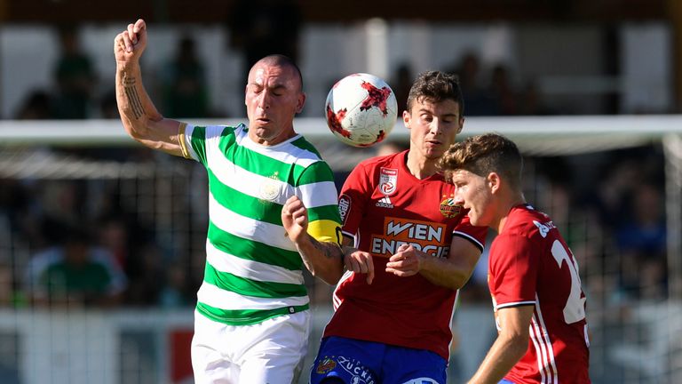 Celtic captain Scott Brown in action against Rapid Vienna