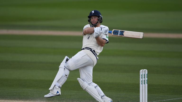 Sean Dickson of Kenthooks for four during day three of the Specsavers County Championship Division Two match between Sussex and Kent