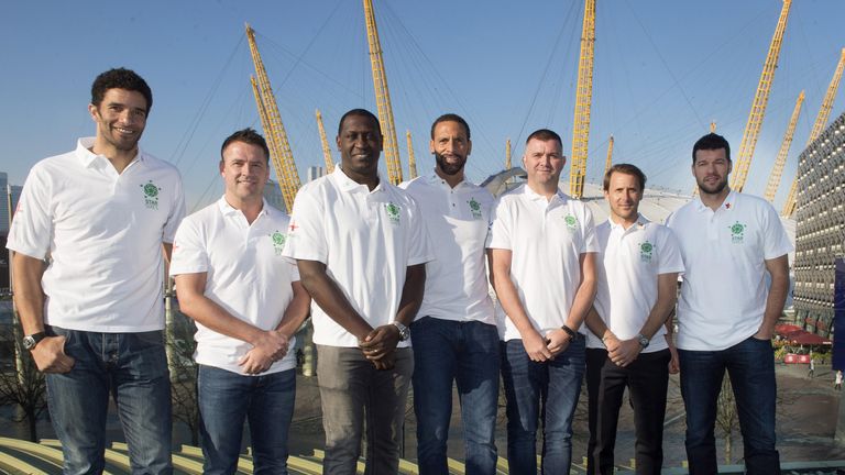 Handout photo dated 24/01/2017 provided by Star Sixes of (from left to right) David James, Michael Owen, Emile Heskey, Rio Ferdinand, Dominic Matteo, Gaizk