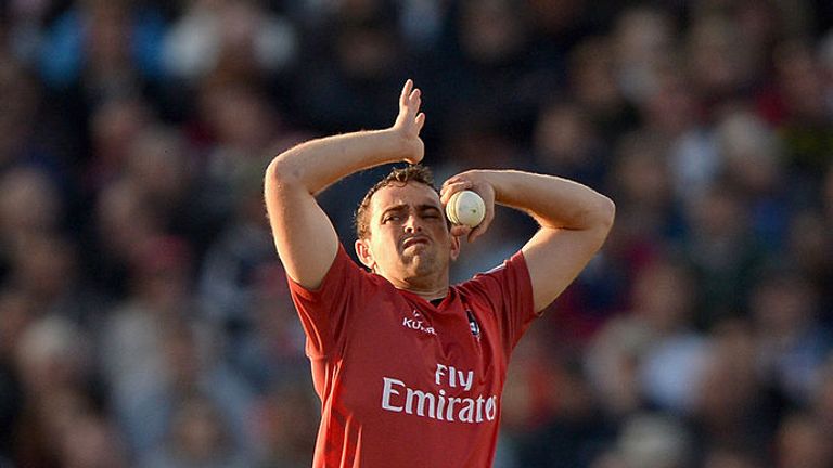 BIRMINGHAM, ENGLAND - AUGUST 23:  Stephen Parry of Lancashire bowls during the Natwest T20 Blast final between Lancashire Lighting and Birmingham Bears at 