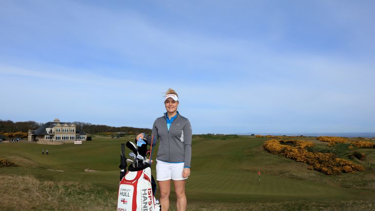 KINGSBARNS, SCOTLAND - APRIL 18:  Charley Hull of England during the Ricoh Women's British Open media day at Kingsbarns Golf Links on April 18, 2017  in Ki