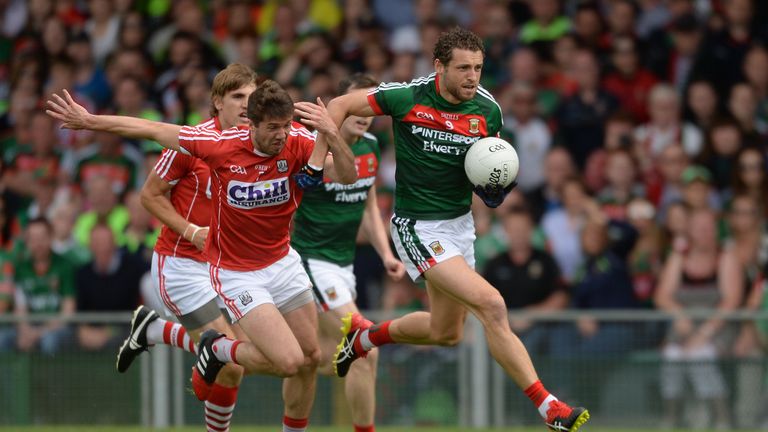 Tom Parson of Mayo in action against Tomas Clancy of Cork