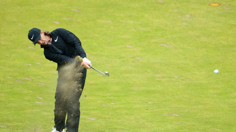 LONDONDERRY, NORTHERN IRELAND - JULY 09:  Tommy Fleetwood of England hits his second shot on the 2nd hole during the final round of the Dubai Duty Free Iri