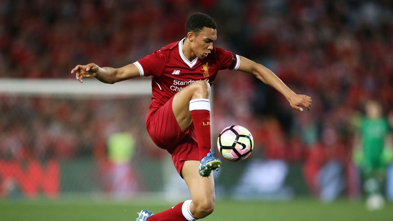 SYDNEY, AUSTRALIA - MAY 24:  Trent Alexander-Arnold of Liverpool controls the ball during the International Friendly match between Sydney FC and Liverpool 