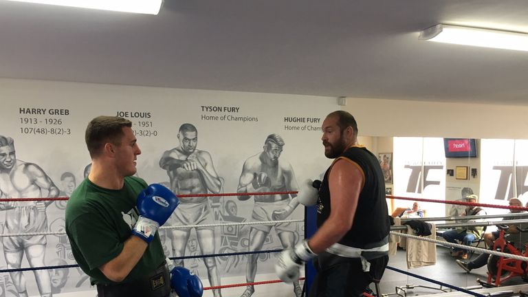 Tyson Fury is back in the gym as he seeks to make his return to the ring