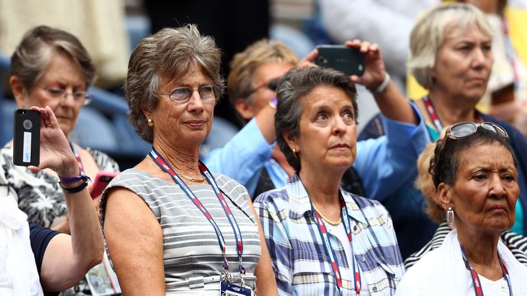 NEW YORK, NY - SEPTEMBER 12:  British former professional tennis player Virginia Wade attends the Women's Singles Final match between Roberta Vinci of Ital