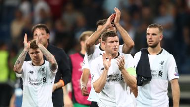 Liverpool's James Milner applauds fans at the final whistle