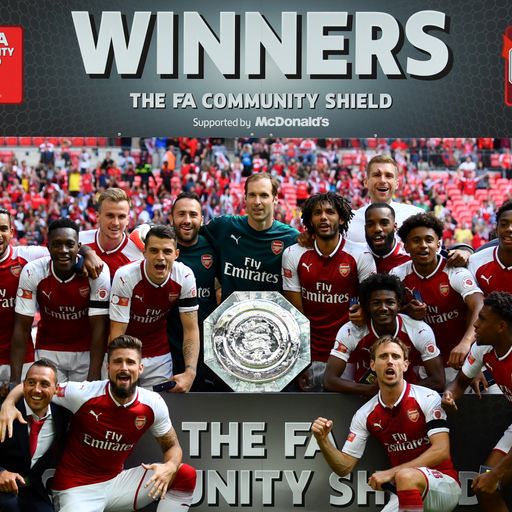 Arsenal win Shield on penalties