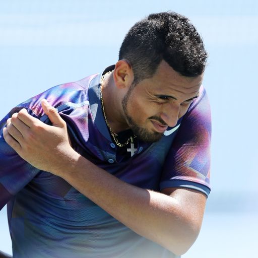 Injured Kyrgios crashes out