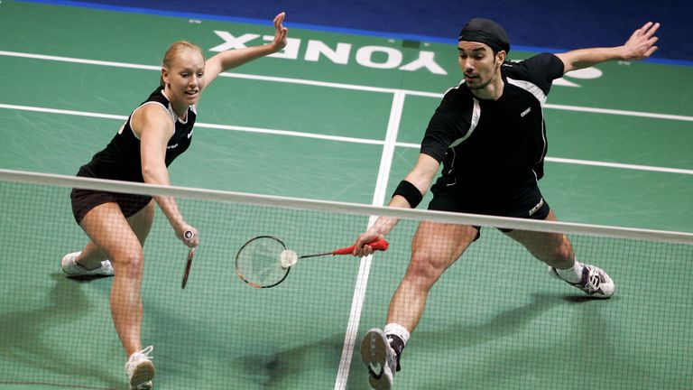 Gail Emms and Nathan Robertson during the All England Championships in 2006 - the year they won the world title