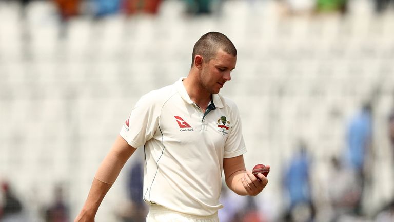 Josh Hazlewood during the first Test against Bangladesh in Dhaka
