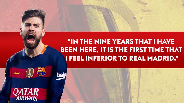 Gerard Pique quote about Barcelona's decline relative to Real Madrid