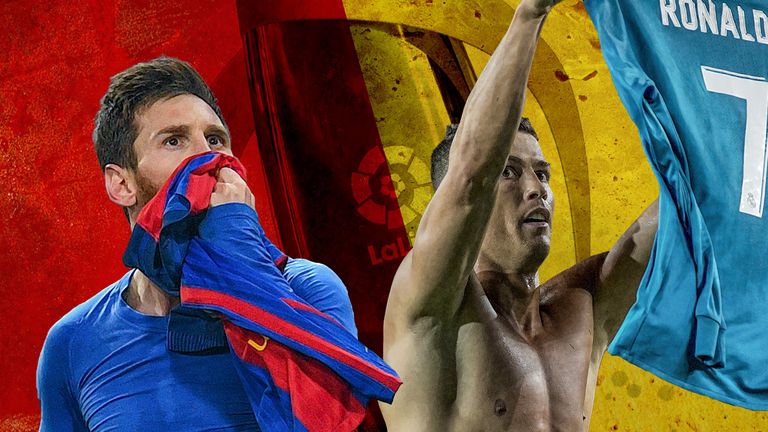 Barcelona's Lionel Messi and Real Madrid's Cristiano Ronaldo will battle for La Liga once again