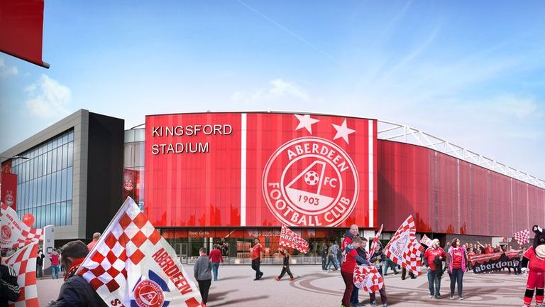 An artists impression of Aberdeen's potential new stadium.