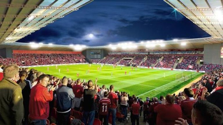 How Aberdeen's new stadium is proposed to look if the club's proposals are accepted. 