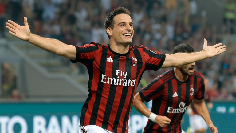 MILAN, ITALY - AUGUST 03:  Giacomo Bonaventura of AC Milan celebrates after scoring the opening goal during the UEFA Europa League Third Qualifying Round S