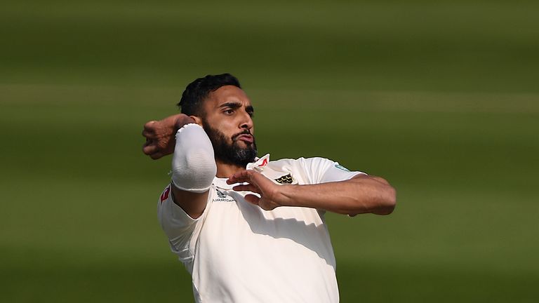 HOVE, ENGLAND - MARCH 24:  Ajmal Shahzad of Sussex in action during a friendly match between Sussex and Surrey at The 1st Central County Ground on March 24