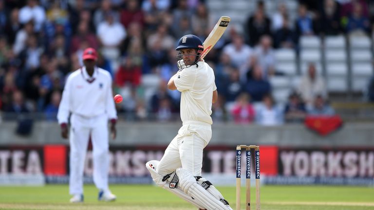 BIRMINGHAM, ENGLAND - AUGUST 18:  Alastair Cook of England bats during day two of the 1st Investec Test match between England and West Indies at Edgbaston 