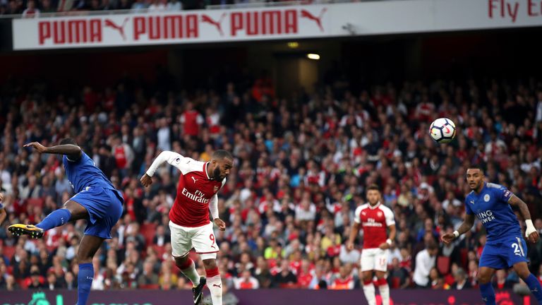 Alexandre Lacazette scores Arsenal's first goal of the game