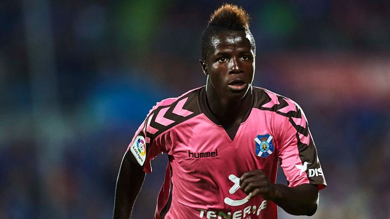 GETAFE, SPAIN - JUNE 24:  Amath Ndiaye of CD Tenerife looks on during La Liga 2 play off round between Getafe and CD Tenerife
