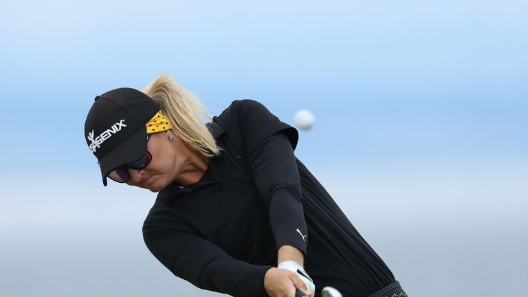 KINGSBARNS, SCOTLAND - AUGUST 04:  Anna Nordqvist of Sweden hits her second shot on the 4th hole during the second round of the Ricoh Women's British Open 