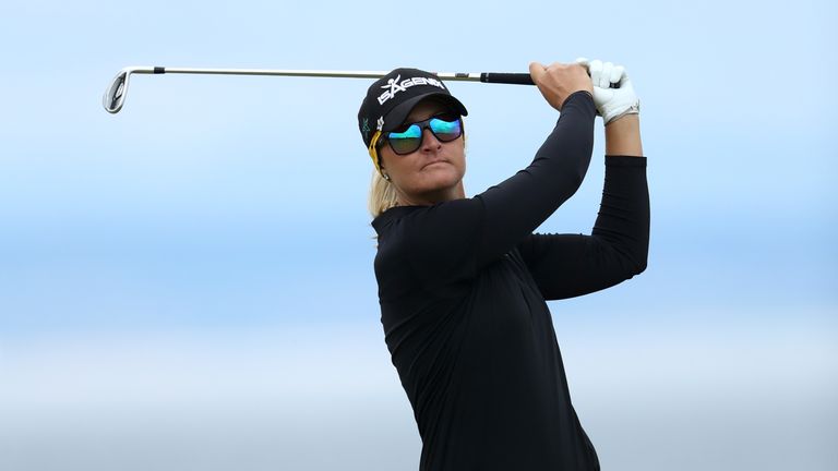 KINGSBARNS, SCOTLAND - AUGUST 04:  Anna Nordqvist of Sweden hits her second shot on the 4th hole during the second round of the Ricoh Women's British Open 