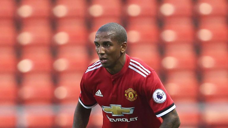 Ashley Young in action during the Premier League 2 match between Manchester United U23s and Swansea City U23s at Leigh Sports Village