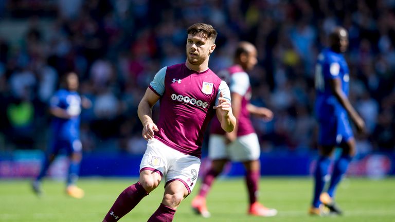Scott Hogan during the Sky Bet Championship match between Cardiff City and Aston Villa