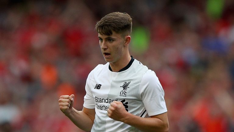 DUBLIN, IRELAND - AUGUST 05:  l25 celebrates scoring their teams second goal during the Pre Season Friendly match between Liverpool and Athletic Club at Av