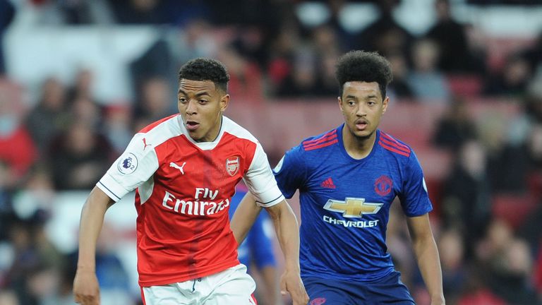Cameron Borthwick-Jackson (R) joined Manchester United as a trainee in 2015