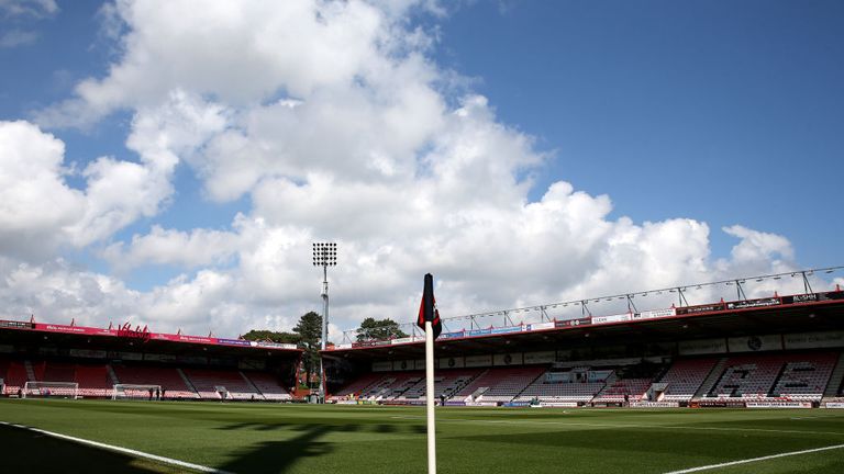 General view inside the stadium prior to the Premier League match between AFC Bournemouth and Burnley at Vitality Stadium on May 13, 2017