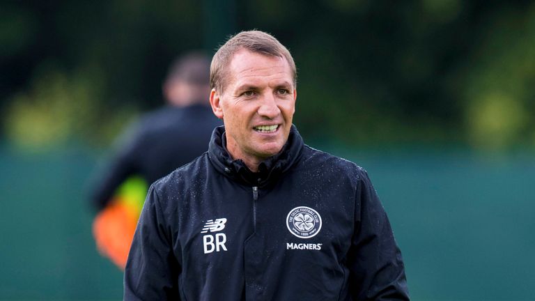 Celtic manager Brendan Rodgers at Lennoxtown training ground